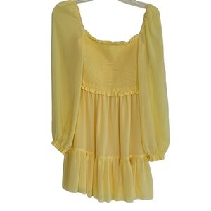 Aritzia/Wilfred Tempest Tiered Chiffon Mini Dress